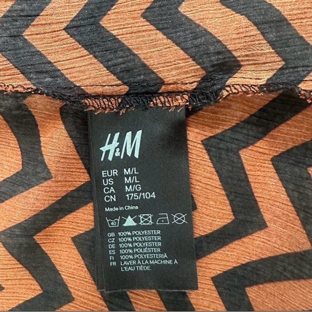 H&M Rust and Black Chevron Mini Tunic Dress | Size M/L - Picture 6 of 6